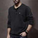Exported Black Henley Sweater | SST10