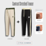 Contrast Stretched Trouser 2 pcs Combo | JOG27