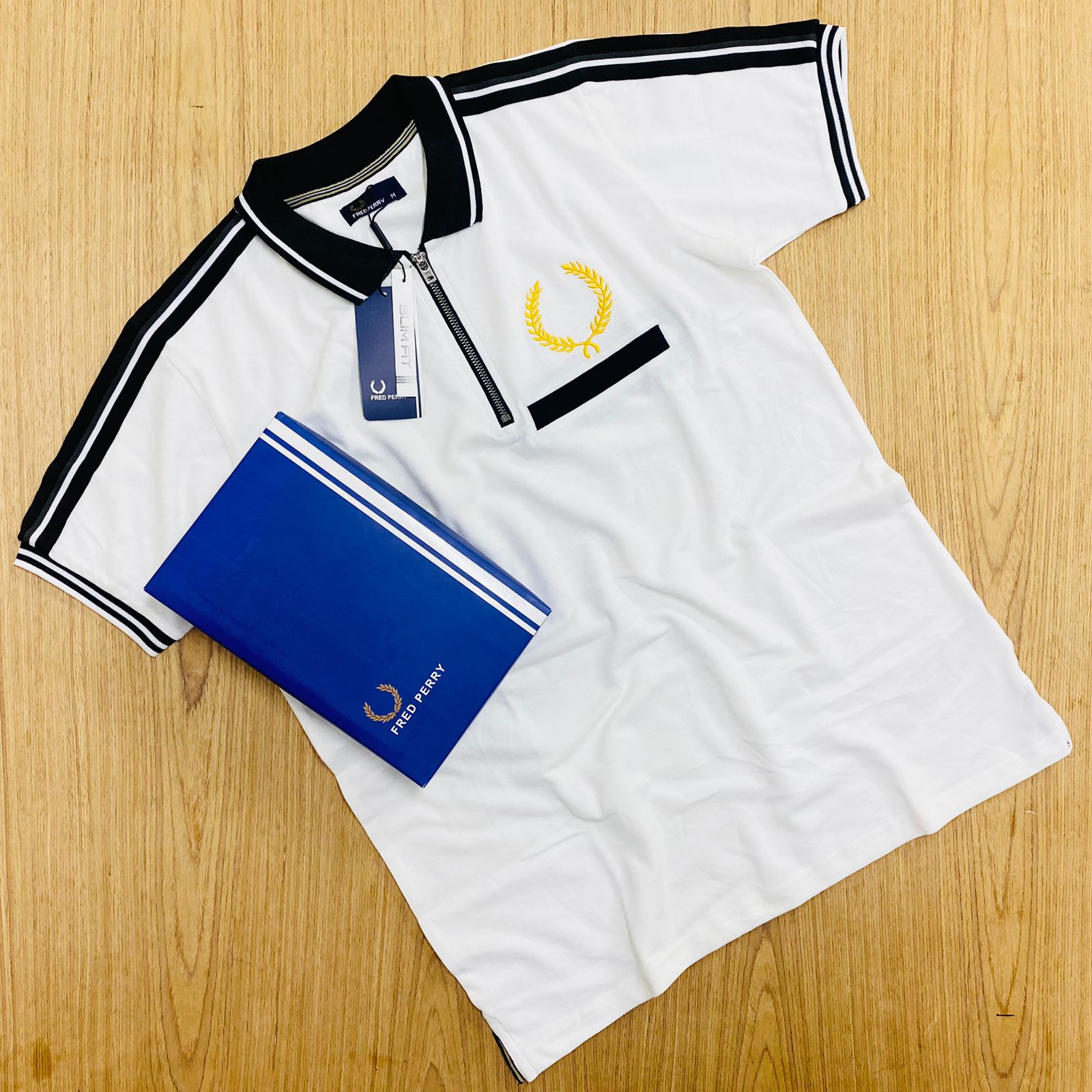 PL32 White Men’s Premium Polo | PL32-White - Image 1