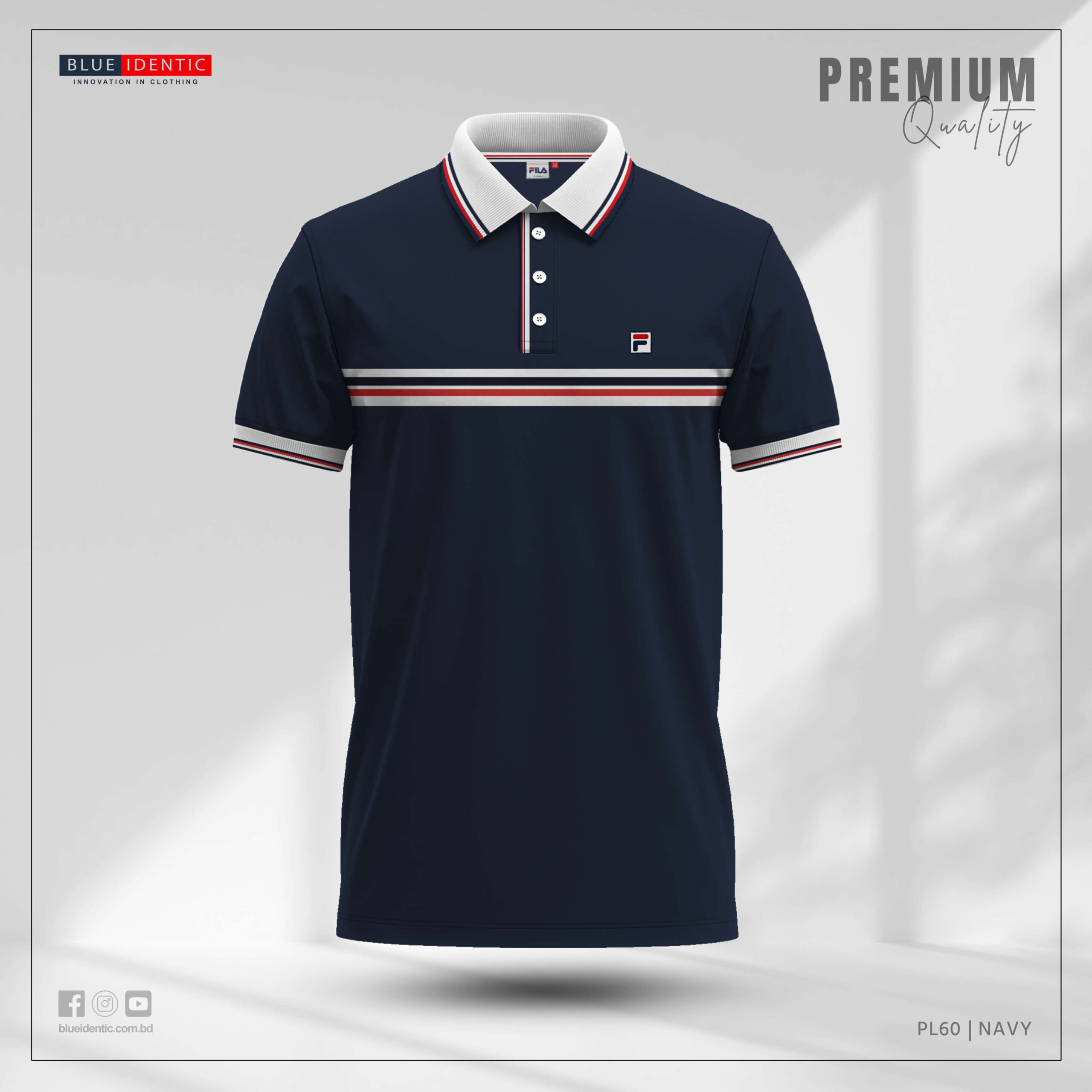 PL60-Navy Men’s Premium Polo | PL60-Navy - Image 1