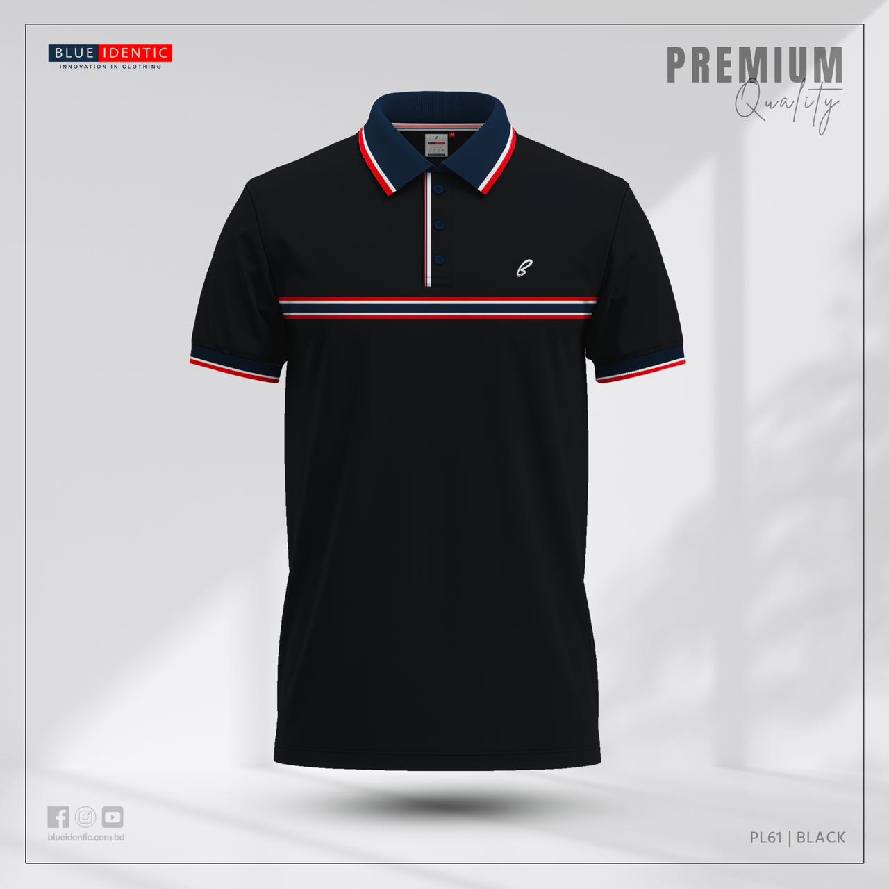 PL61-Black Men’s Premium Polo | PL61-Black - Image 1
