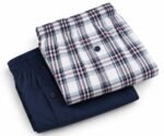 Auriel Cotton Boxer 2-Piece – White Check & Navy - Image 3